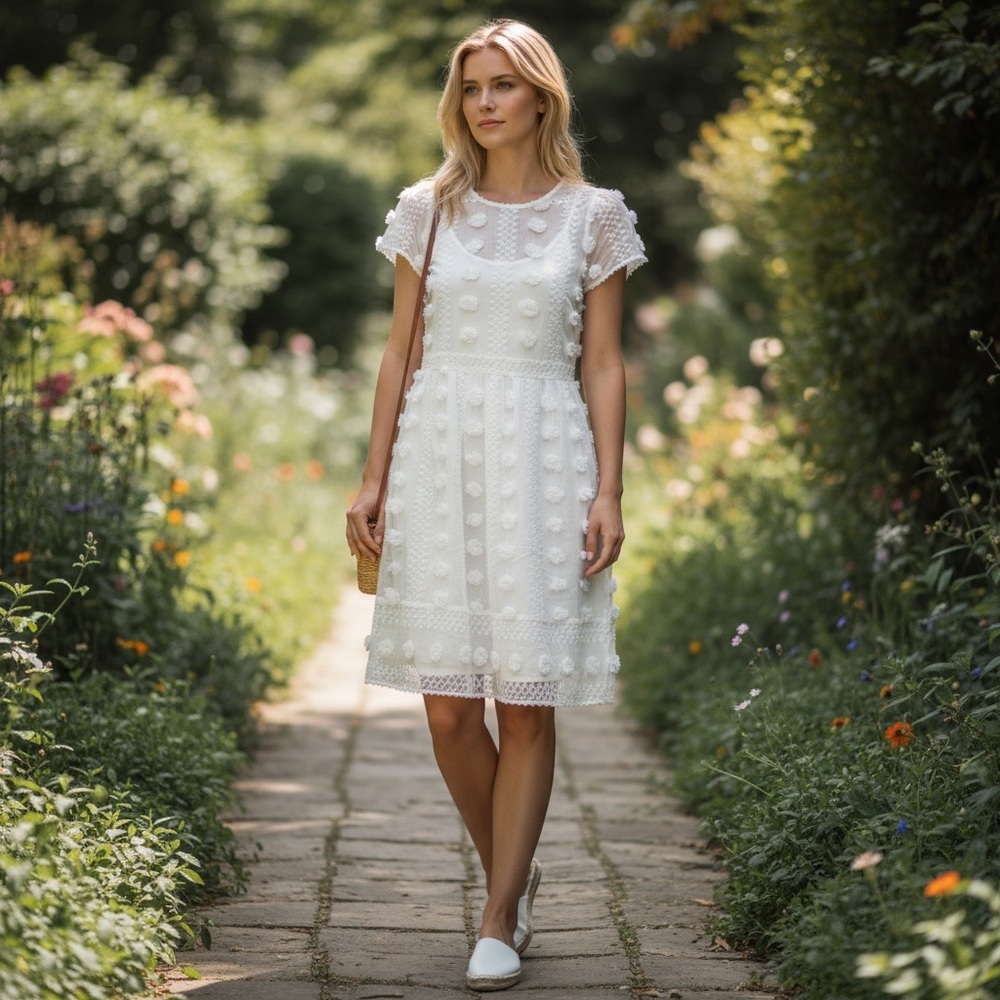 Anthropologie Sunday In Brooklyn Bonita Textured Mini Dress Ivory